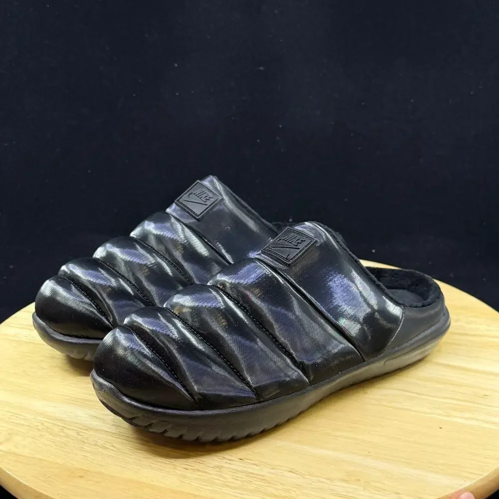 Nike Women's Burrow SE NA Triple Black Puffer Slippers Slides FZ7940-002 Size 6 - Picture 2 of 9